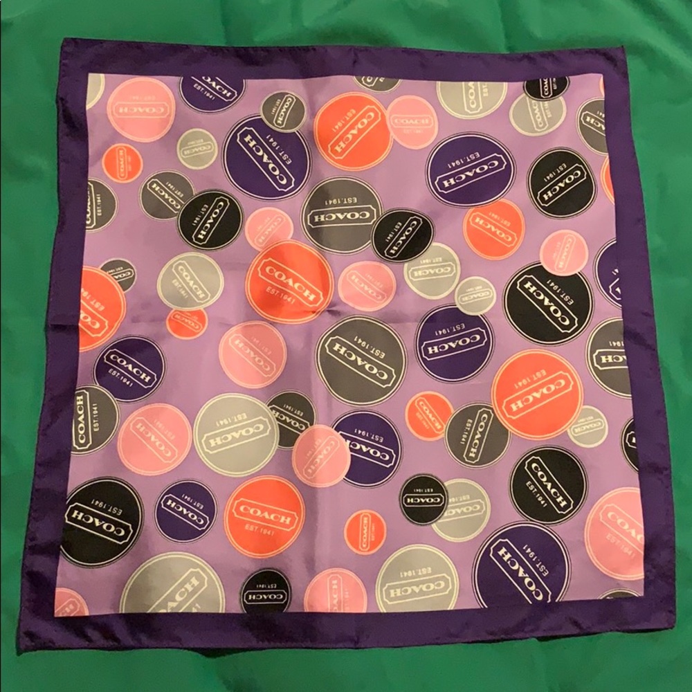 Coach silk scarf 21”x21”